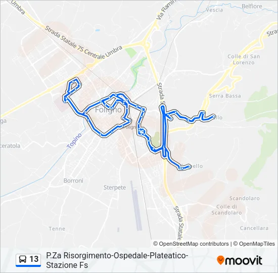 13 Bus Line Map