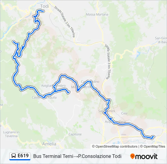 E619 Bus Line Map