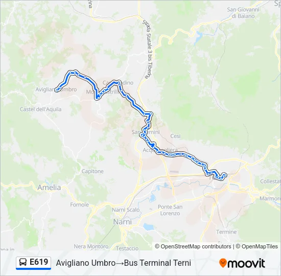 E619 Bus Line Map