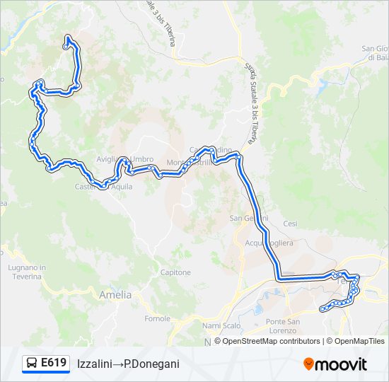 E619 bus Line Map