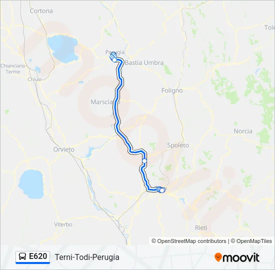E620 Bus Line Map