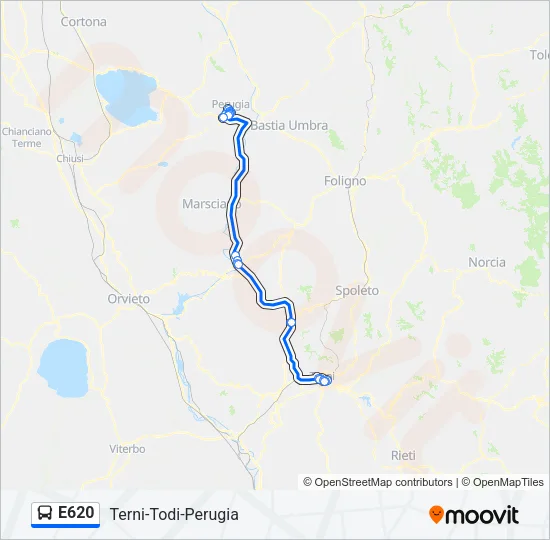 E620 Bus Line Map