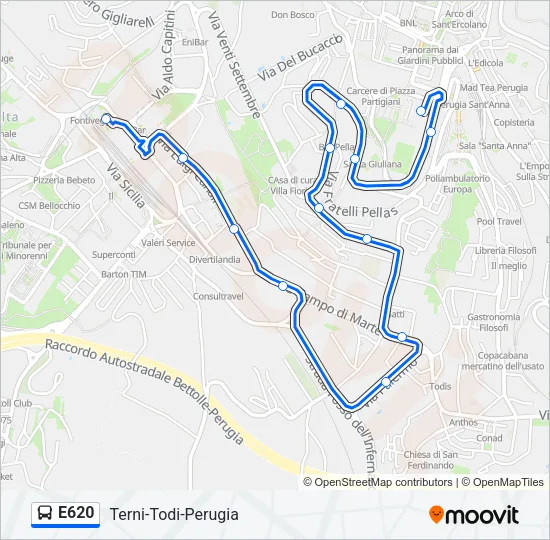E620 Bus Line Map