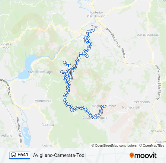 E641 Bus Line Map