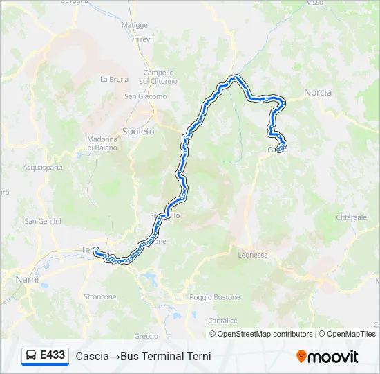 E433 Bus Line Map