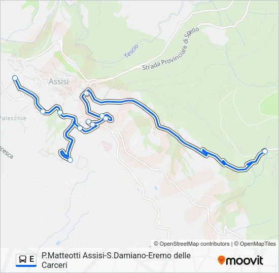 Percorso linea  E