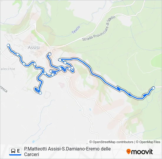 Percorso linea  E