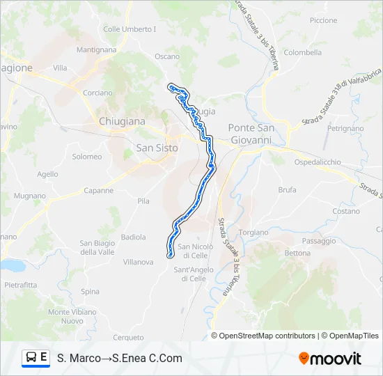 E Bus Line Map