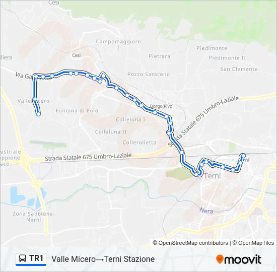 TR1 Bus Line Map