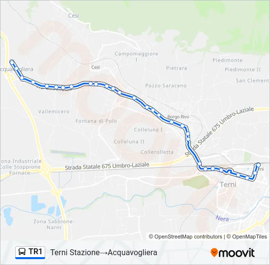 TR1 Bus Line Map