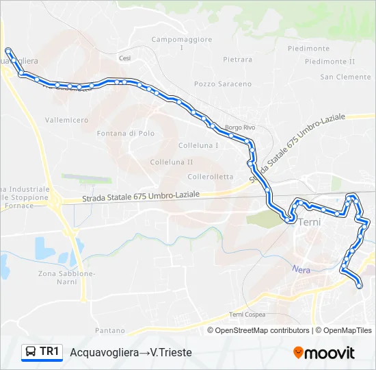 TR1 Bus Line Map