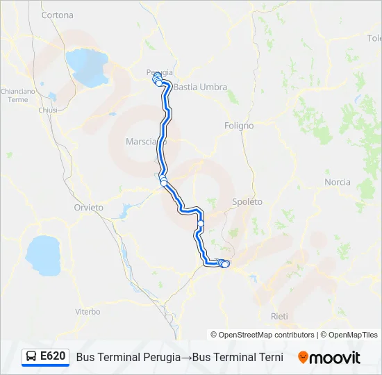 E620 Bus Line Map