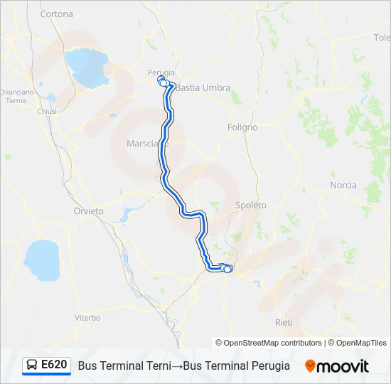 E620 Bus Line Map