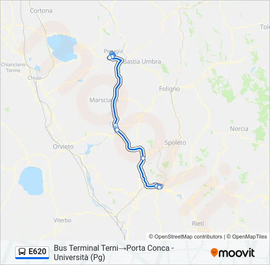 E620 Bus Line Map