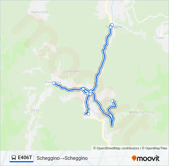 E406T Bus Line Map
