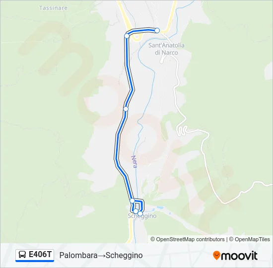 E406T Bus Line Map