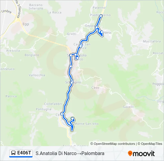 E406T Bus Line Map