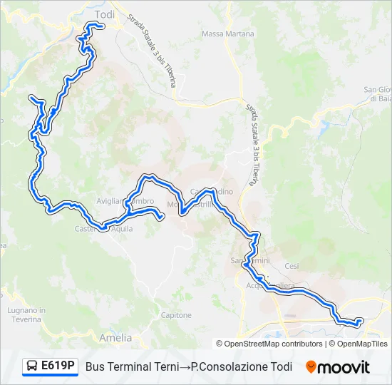 E619P Bus Line Map