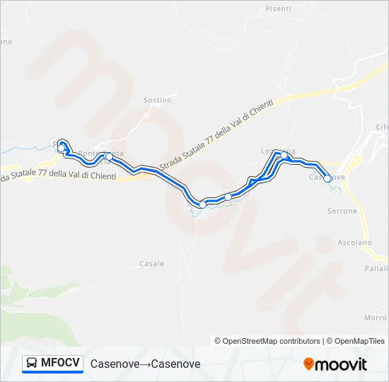 MFOCV Bus Line Map