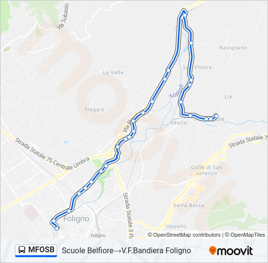 Percorso linea bus MFOSB