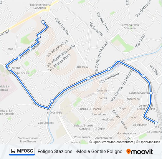 Percorso linea bus MFOSG