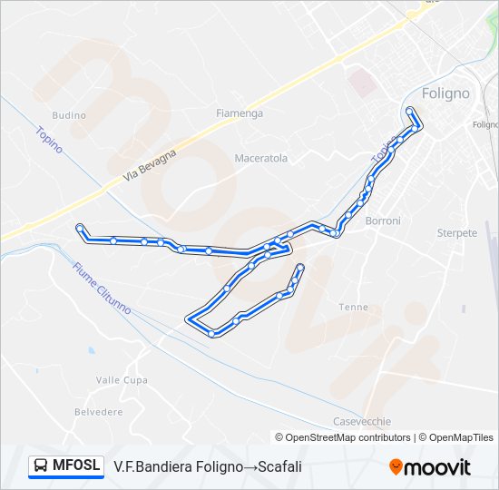 Percorso linea bus MFOSL