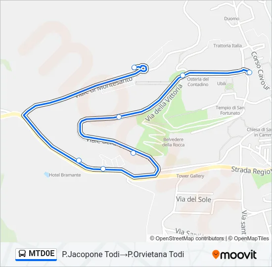 Percorso linea bus MTD0E