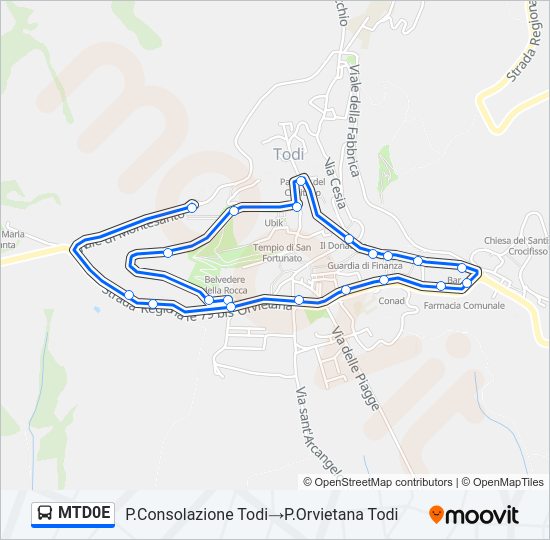 Percorso linea bus MTD0E