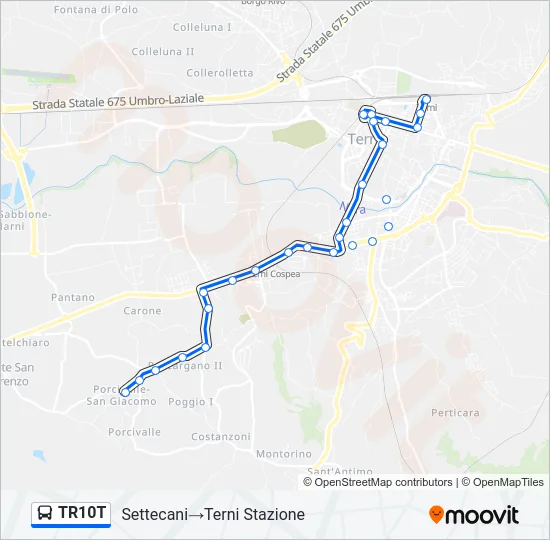 TR10T Bus Line Map