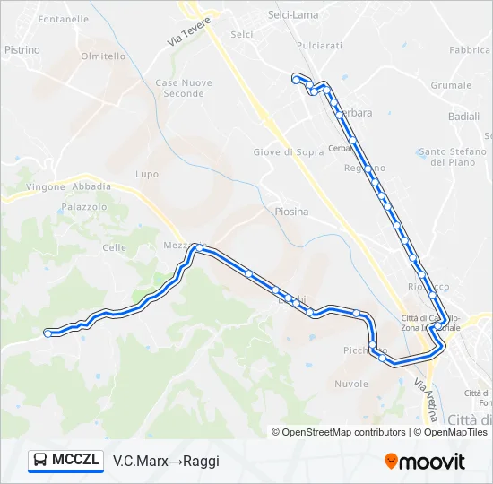 MCCZL Bus Line Map