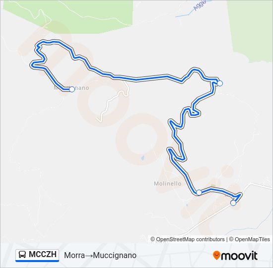 Percorso linea bus MCCZH