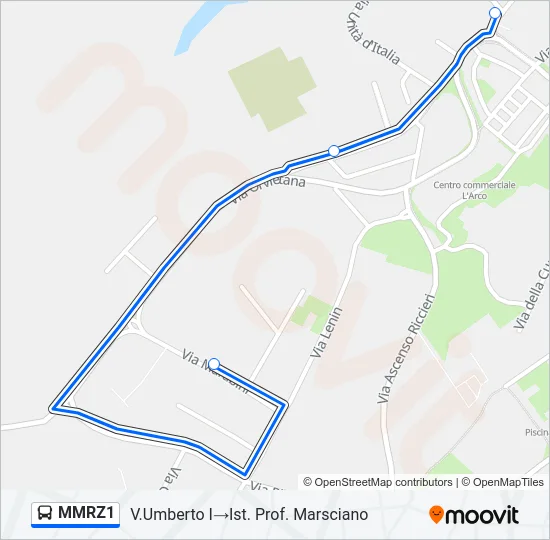 MMRZ1 Bus Line Map