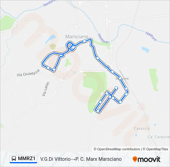 MMRZ1 Bus Line Map