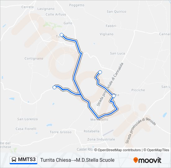 MMTS3 Bus Line Map