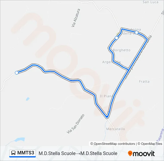 MMTS3 Bus Line Map