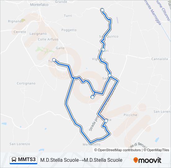 MMTS3 Bus Line Map