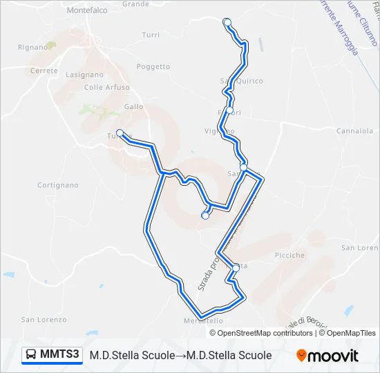 MMTS3 Bus Line Map