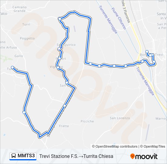 MMTS3 Bus Line Map
