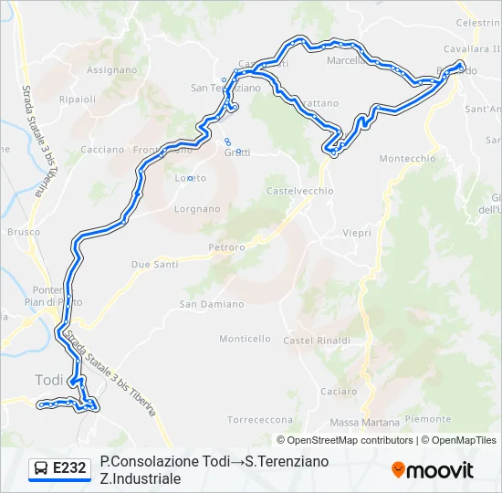 E232 Bus Line Map