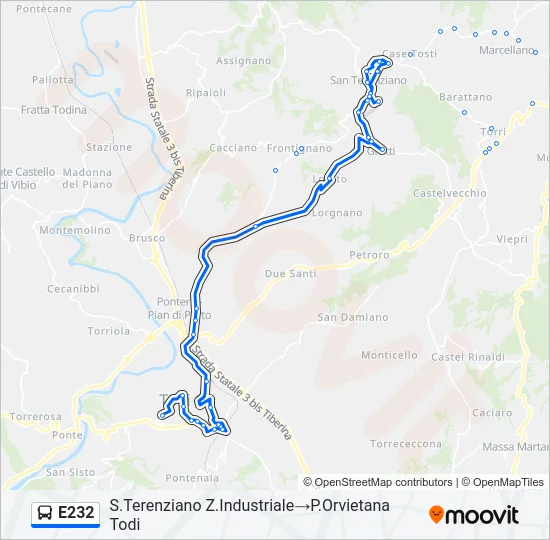 E232 Bus Line Map