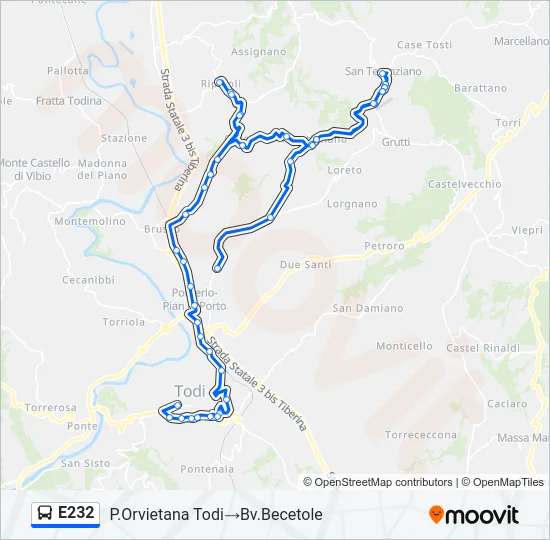 E232 Bus Line Map