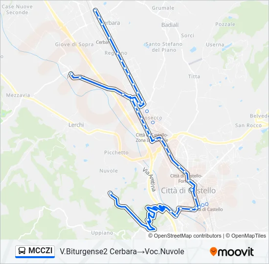 MCCZI Bus Line Map