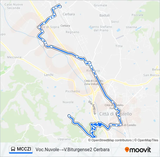 MCCZI Bus Line Map