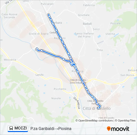MCCZI Bus Line Map