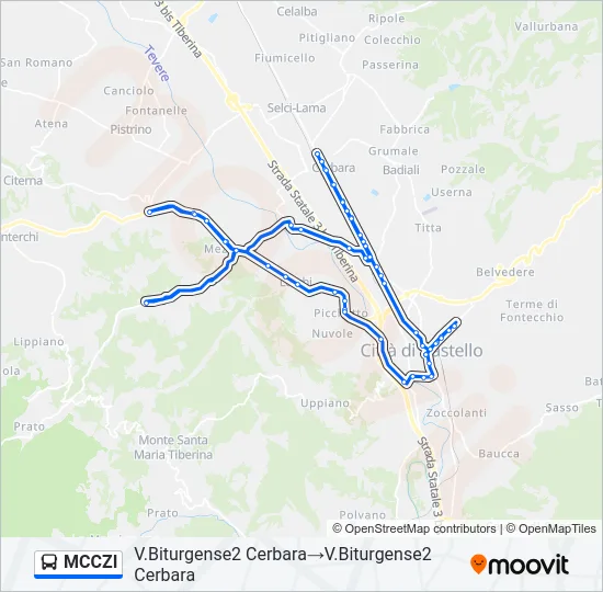 MCCZI Bus Line Map