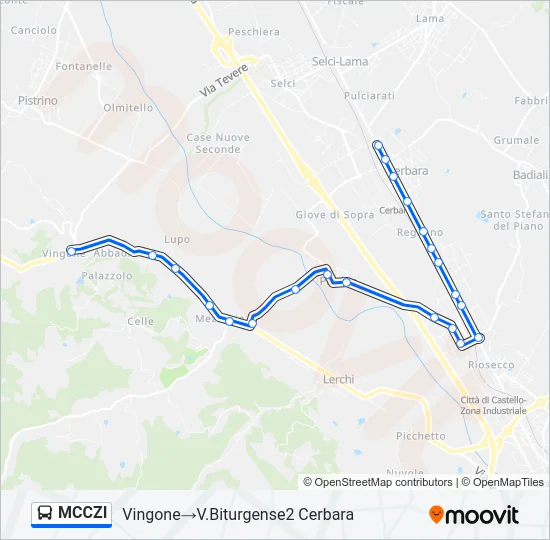 MCCZI Bus Line Map