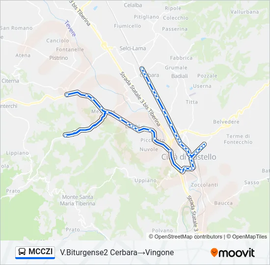 MCCZI Bus Line Map