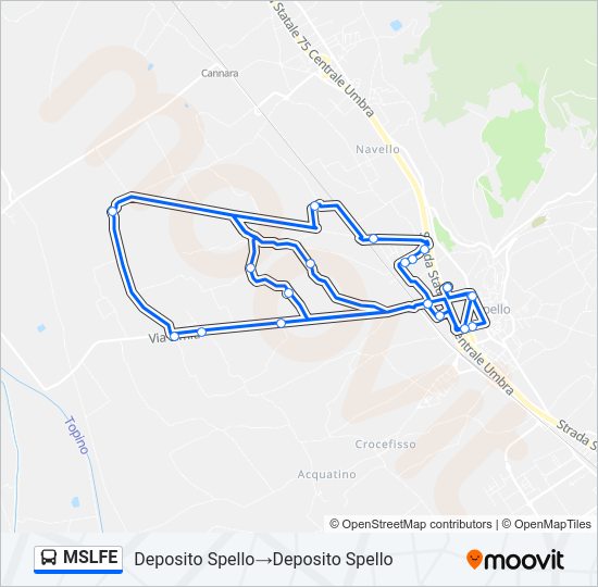 Percorso linea bus MSLFE