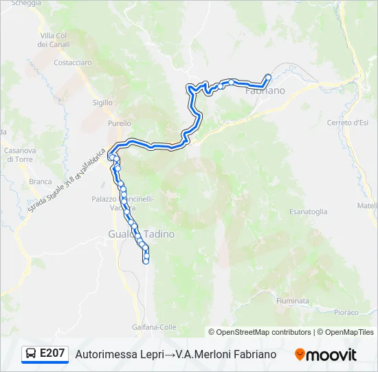 E207 Bus Line Map