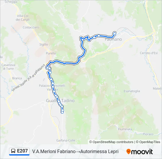 E207 Bus Line Map